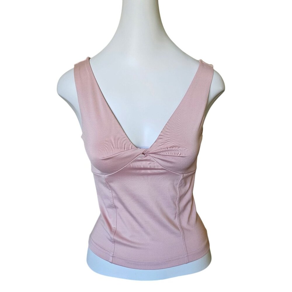 Express Pink Sleeveless Twisted Front Design V-neck Woman's Top Size Small Y2K